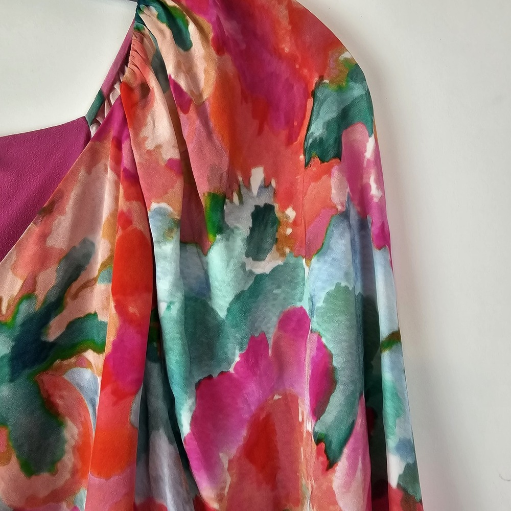 SOFT SURROUNDINGS Evalina Pink 1X Summer Floral Puff Sleeve Fairycore Maxi Dress - Picture 7 of 11